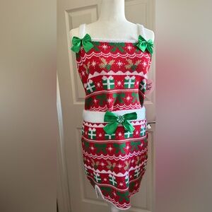 Holiday Cheer Red and Green Mini Skirt set